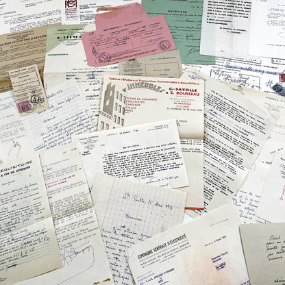 1950s - Vintage Ephemera Lot – French Letters, Invoices & Legal Documents from Notary Archive