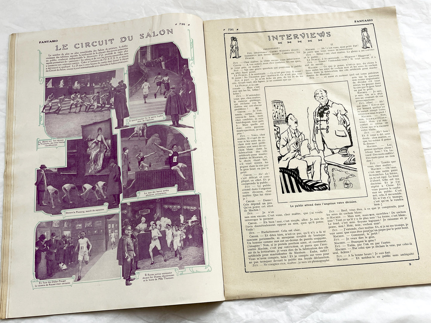1910s - French magazine "Fantasio" with articles, photos, advertising, etc. - 1914 - 40 pages - First folded pages