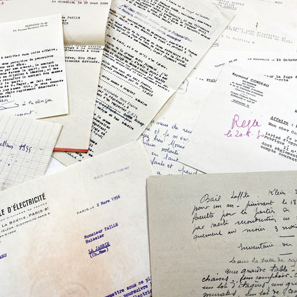 1950s - Vintage Ephemera Lot – French Letters, Invoices & Legal Documents from Notary Archive