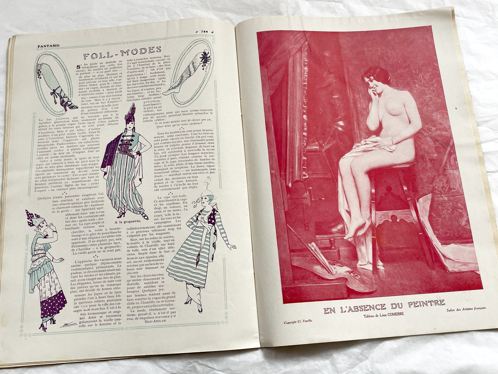 1910s - French magazine "Fantasio" with articles, photos, advertising, etc. - 1914 - 40 pages - First folded pages