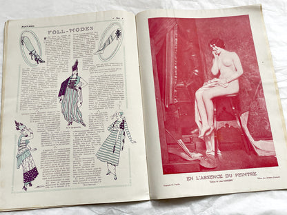 1910s - French magazine "Fantasio" with articles, photos, advertising, etc. - 1914 - 40 pages - First folded pages