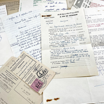 1950s - Vintage Ephemera Lot – French Letters, Invoices & Legal Documents from Notary Archive