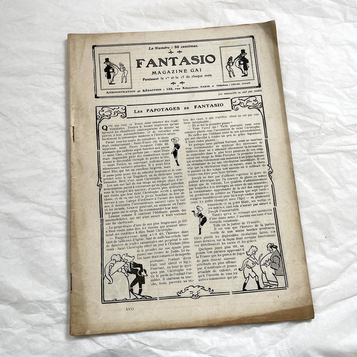 1900s - French magazine "Fantasio" with articles, photos, advertising, etc. - 1907 - 36 pages - Without cover pages
