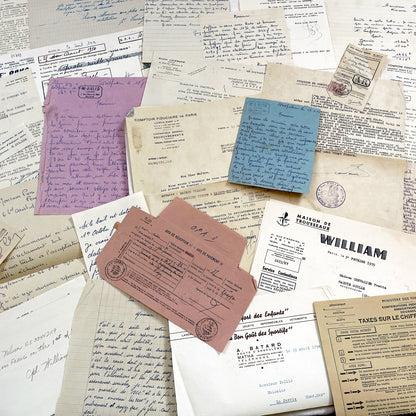 1950s - Vintage Ephemera Lot – French Letters, Invoices & Legal Documents from Notary Archive