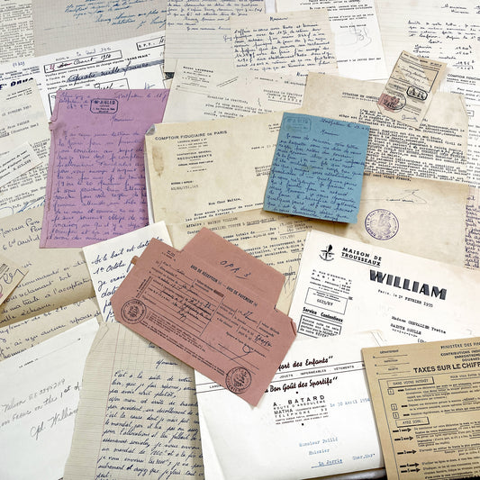1950s - Vintage Ephemera Lot – French Letters, Invoices & Legal Documents from Notary Archive