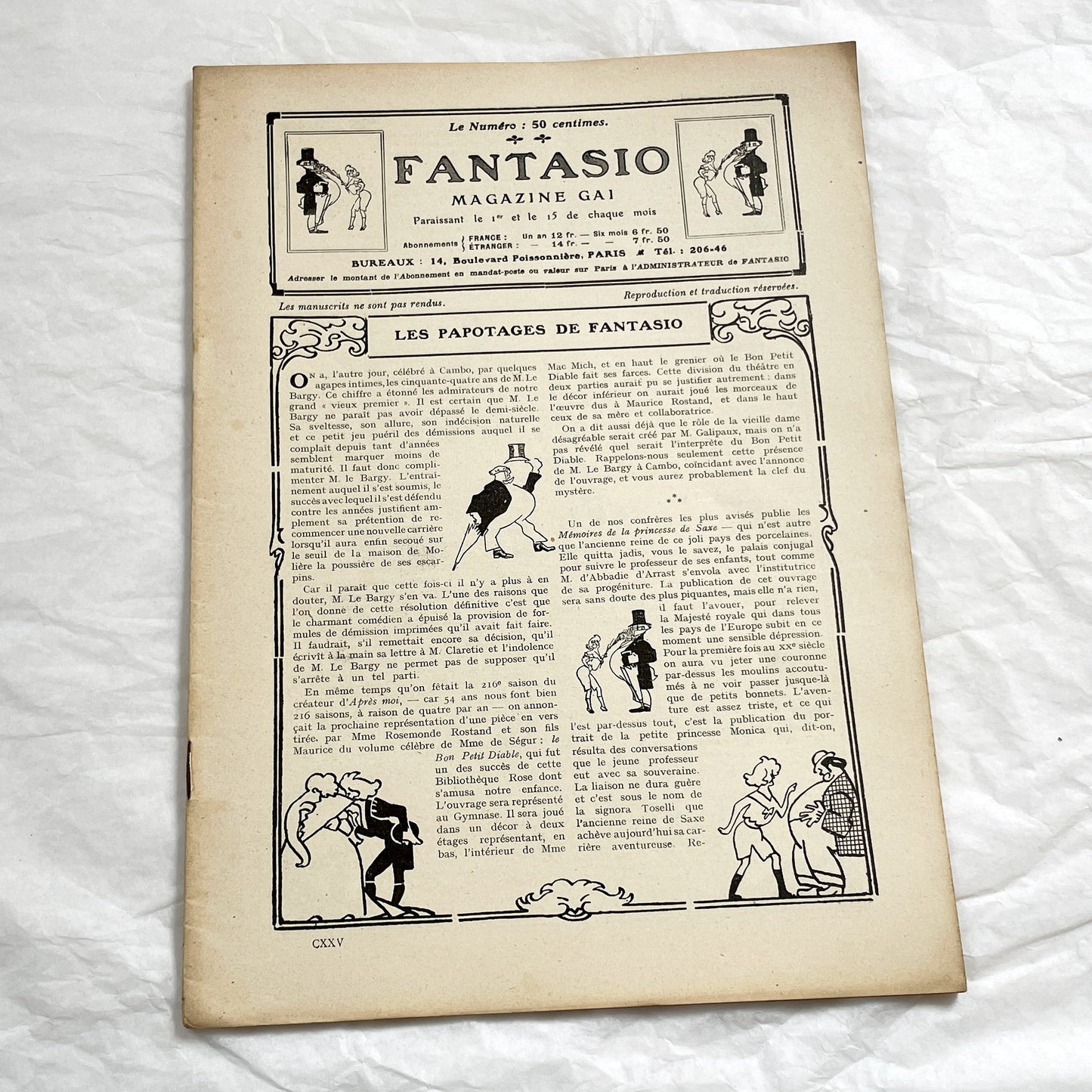 1910s - French magazine "Fantasio" with articles, photos, advertising, etc. - 36 pages - Without cover pages