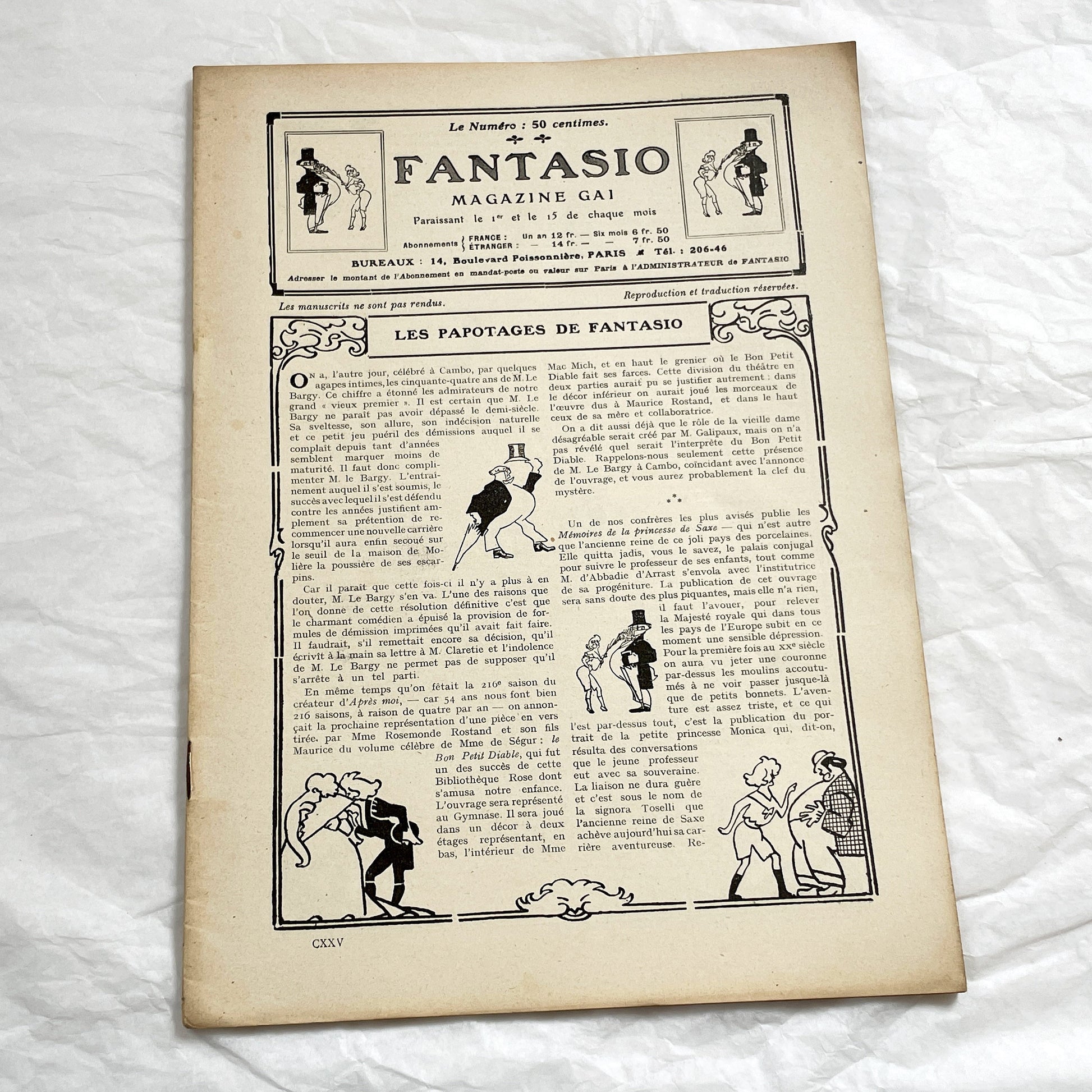 1910s - French magazine "Fantasio" with articles, photos, advertising, etc. - 36 pages - Without cover pages