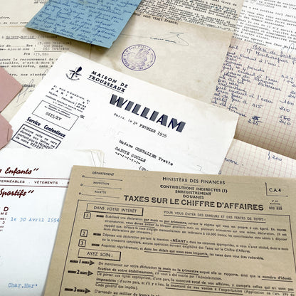 1950s - Vintage Ephemera Lot – French Letters, Invoices & Legal Documents from Notary Archive