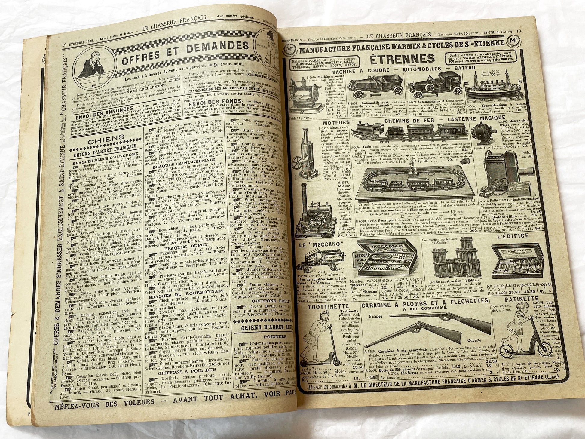 1920s – French Magazine - Le Chasseur Français - French vintage illustrated lifestyle & advertising publication