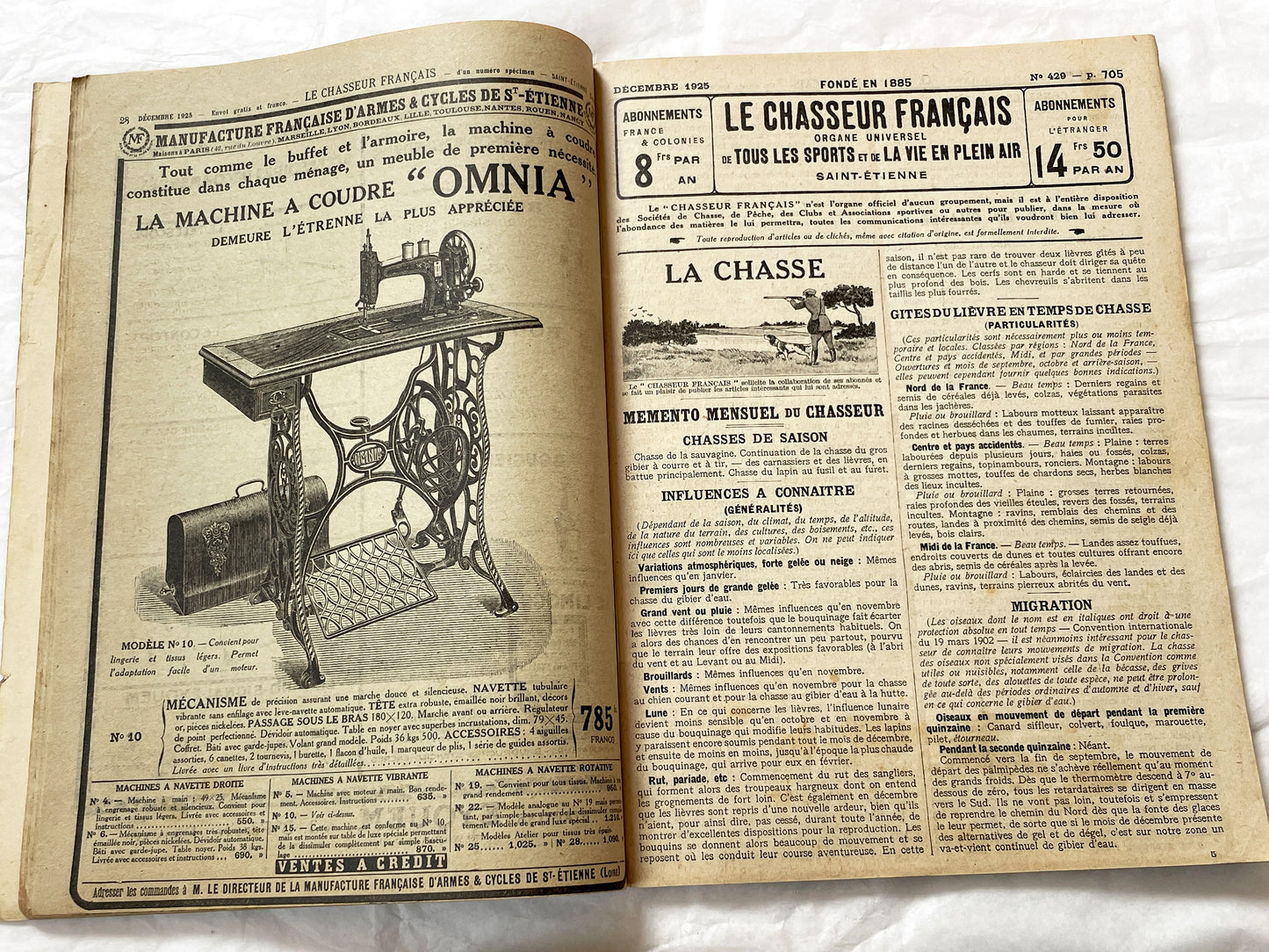 1920s – French Magazine - Le Chasseur Français - French vintage illustrated lifestyle & advertising publication