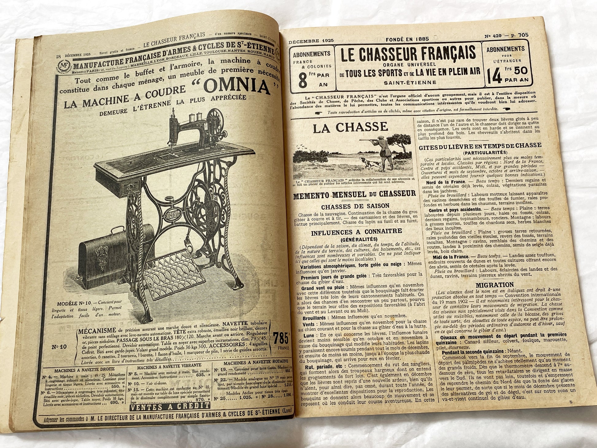 1920s – French Magazine - Le Chasseur Français - French vintage illustrated lifestyle & advertising publication