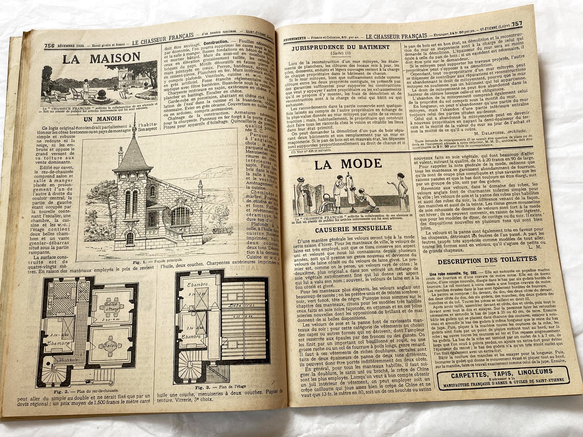 1920s – French Magazine - Le Chasseur Français - French vintage illustrated lifestyle & advertising publication