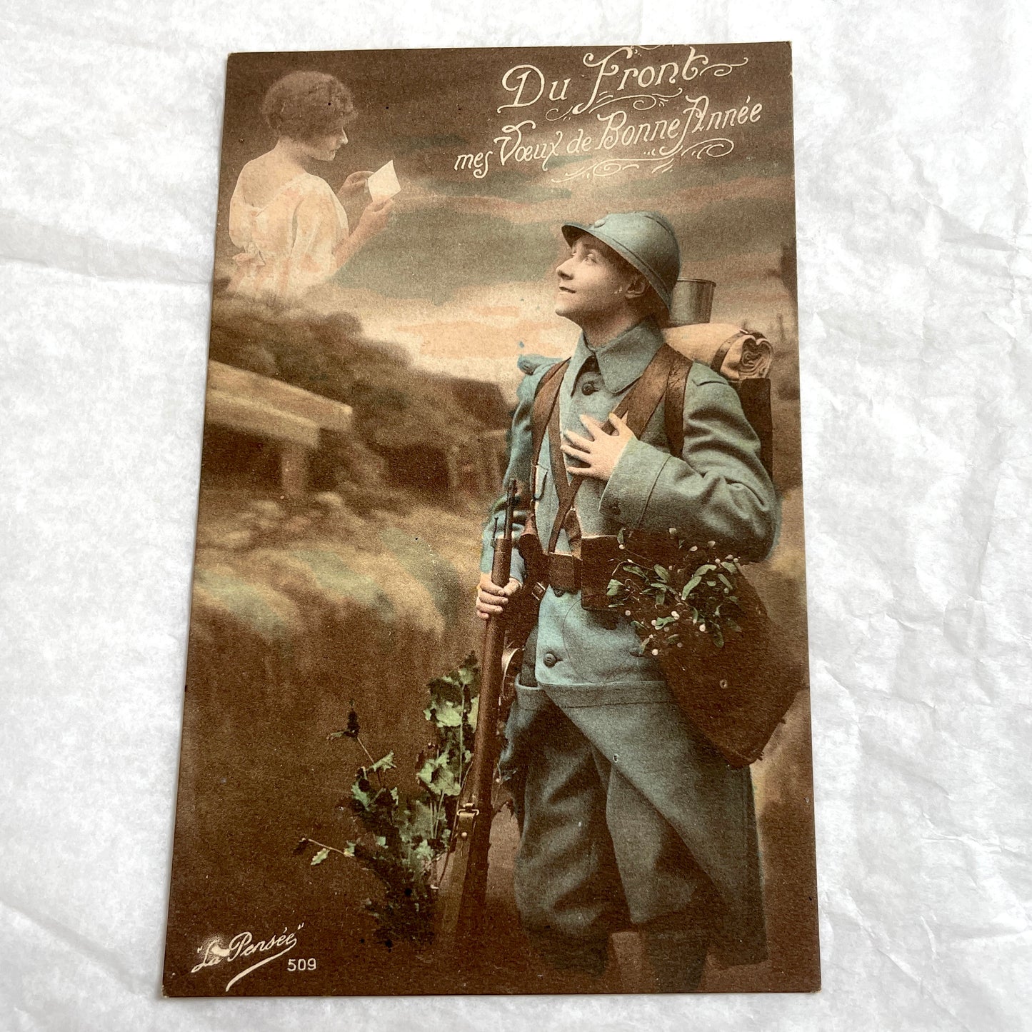 1910s - French Soldier Postcard - WWI Military Ephemera