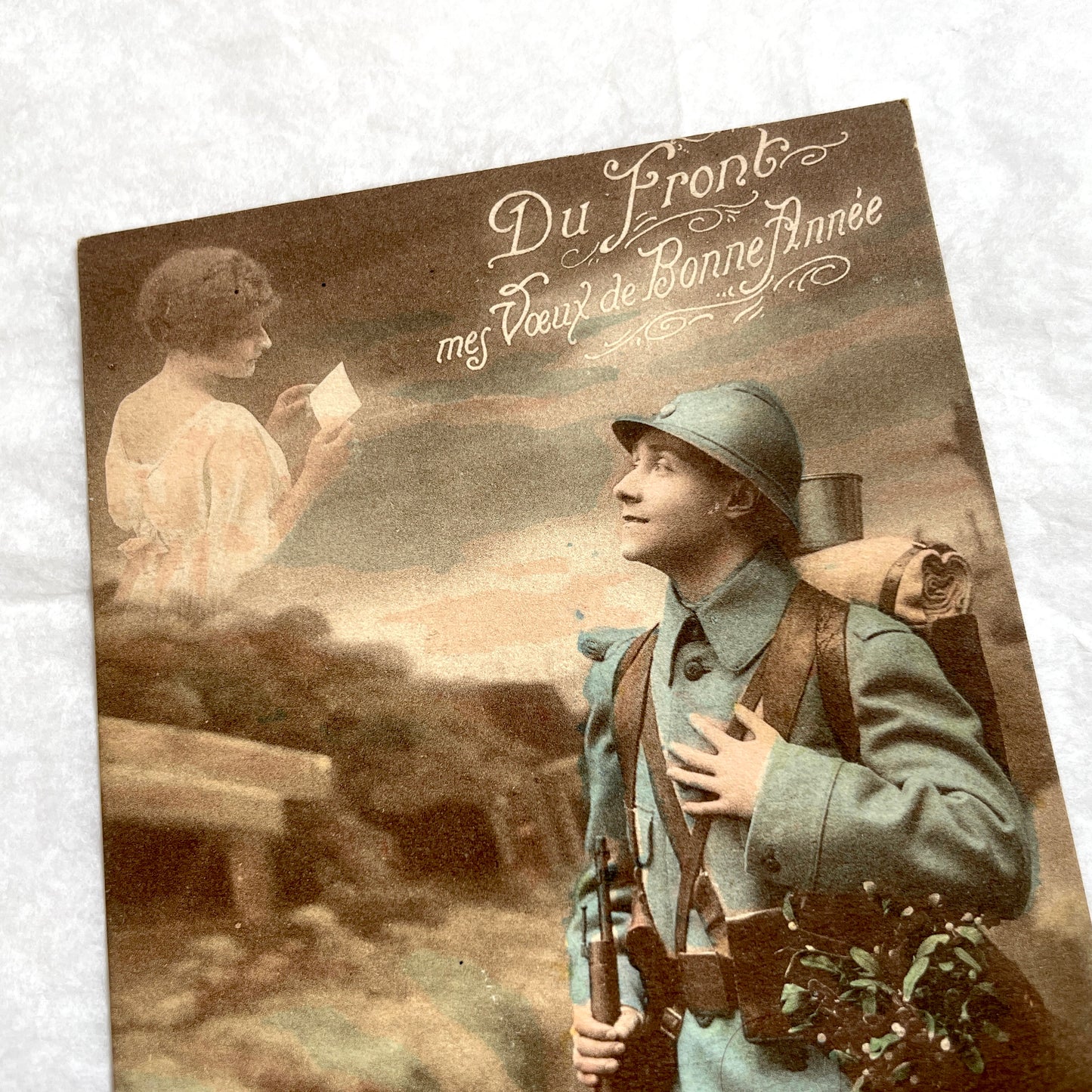 1910s - French Soldier Postcard - WWI Military Ephemera
