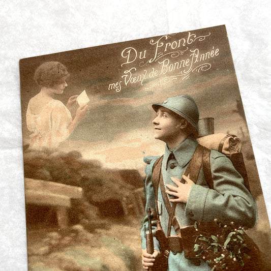 1910s - French Soldier Postcard - WWI Military Ephemera