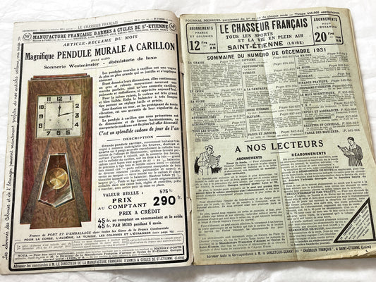 1930s – French Magazine - Le Chasseur Français - French vintage illustrated lifestyle & advertising publication