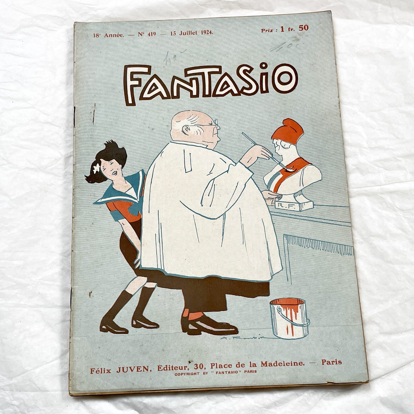 1920s - French magazine "Fantasio" with articles, photos, advertising, etc. - 1924 - 34 pages - 2 pages missing