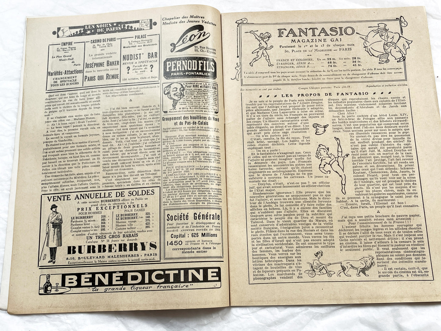 1930s - French magazine "Fantasio" with articles, photos, advertising, etc. - 1931 - 30 pages - 4 pages missing