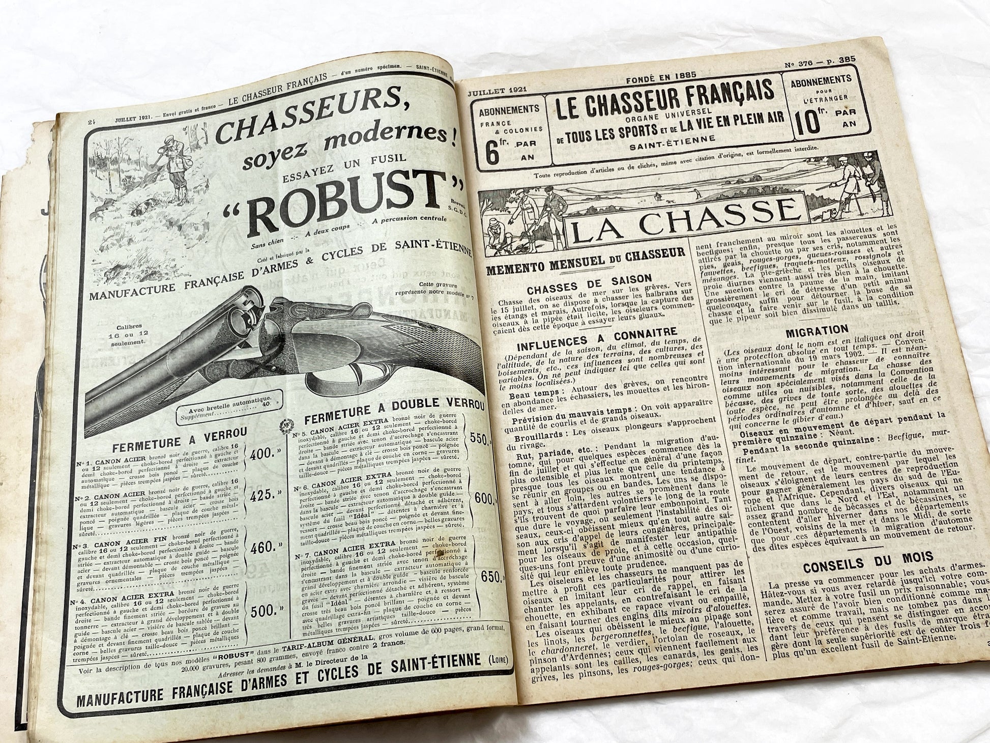 1920s – French Magazine - Le Chasseur Français - French vintage illustrated lifestyle & advertising publication