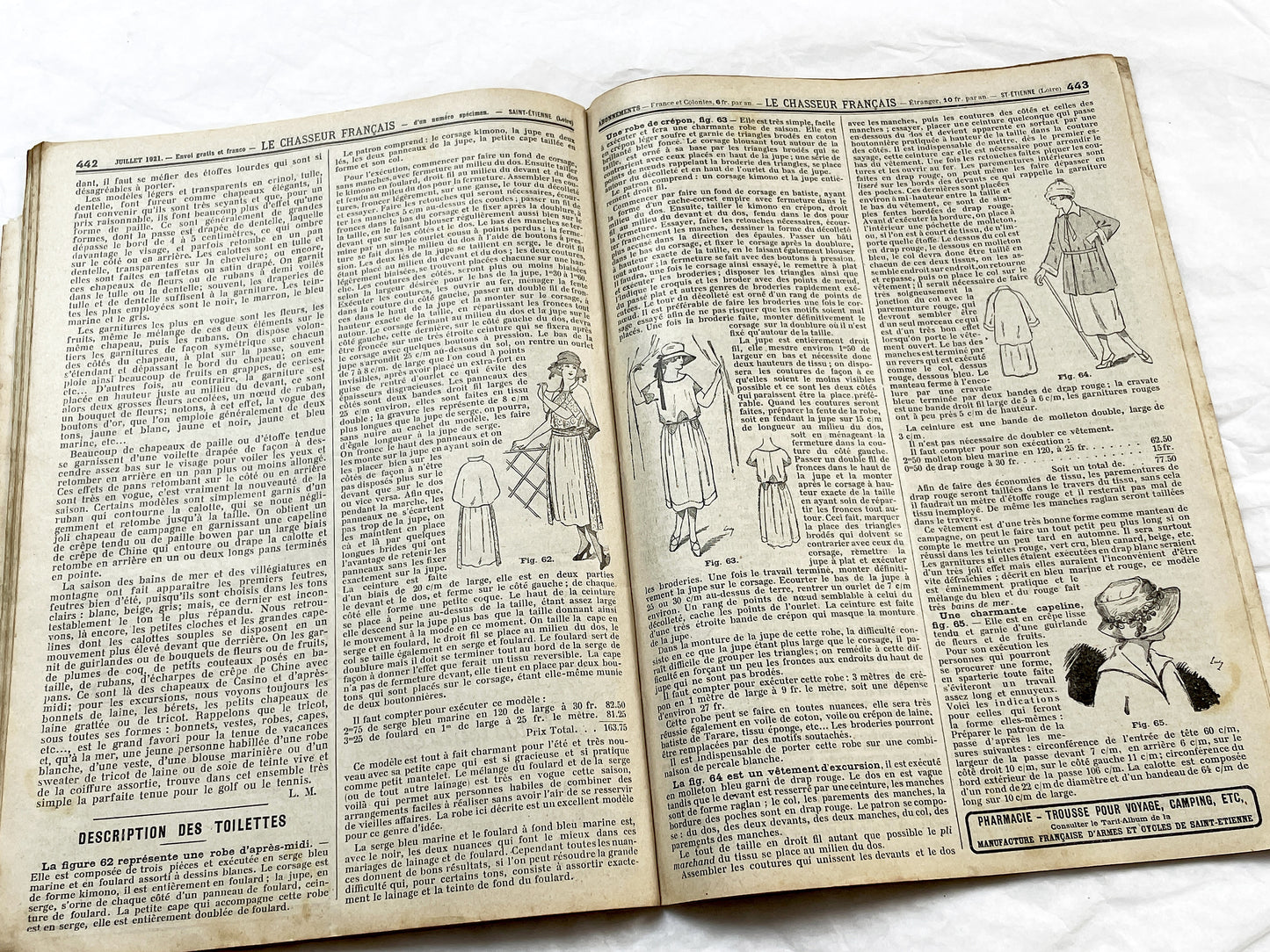 1920s – French Magazine - Le Chasseur Français - French vintage illustrated lifestyle & advertising publication