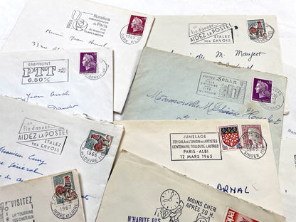 1960s - Lot of 20 Vintage French Envelopes – 1960s Ephemera for Junk Journals, Collage & Paper Crafts