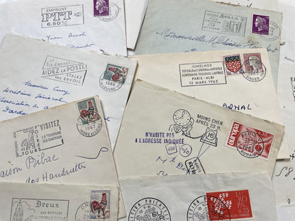 1960s - Lot of 20 Vintage French Envelopes – 1960s Ephemera for Junk Journals, Collage & Paper Crafts