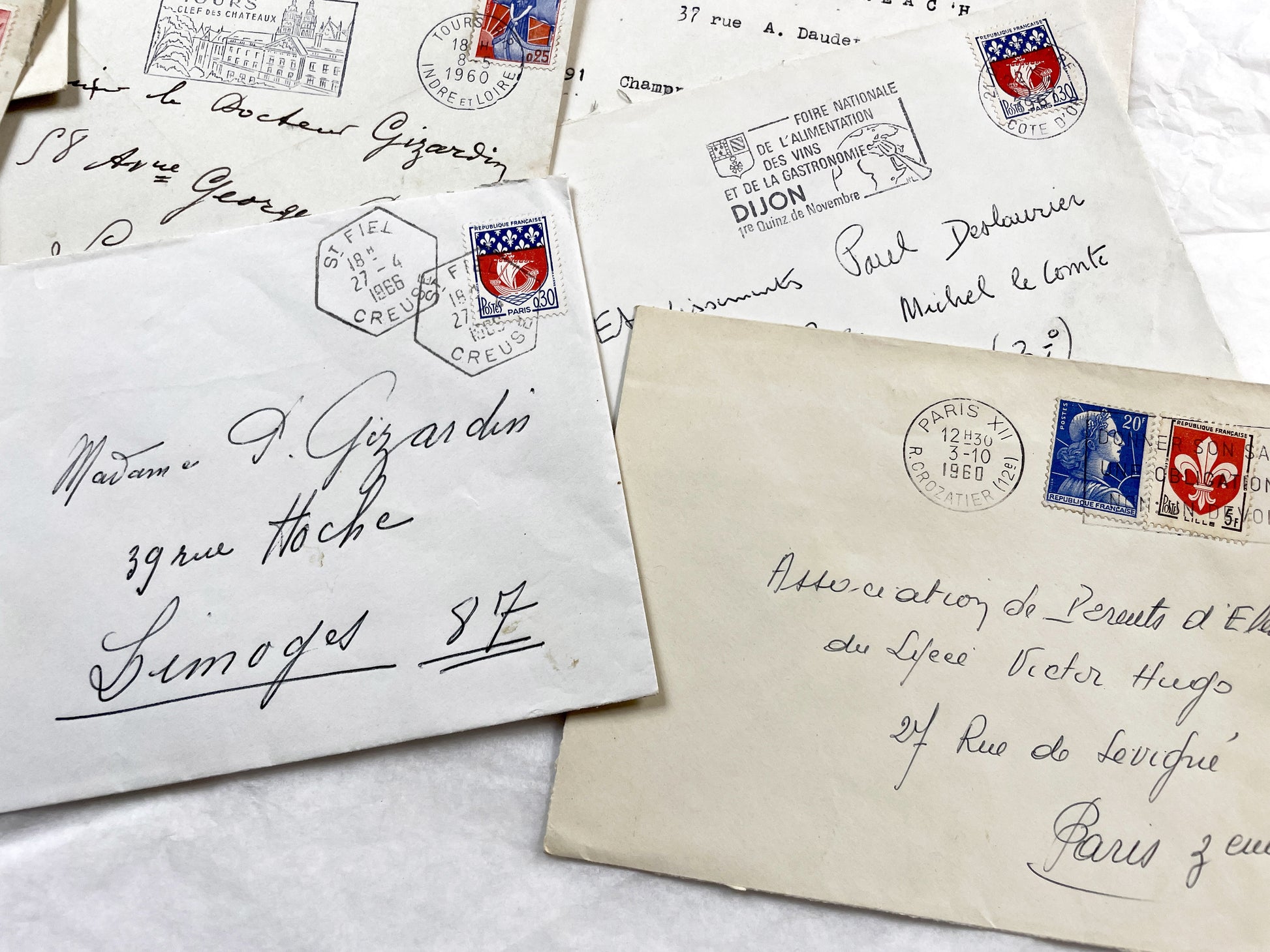 1960s - Lot of 20 Vintage French Envelopes – 1960s Ephemera for Junk Journals, Collage & Paper Crafts
