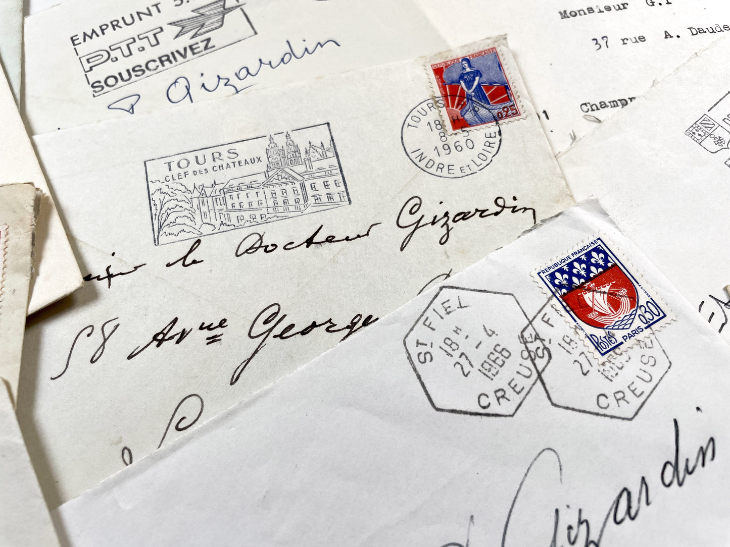 1960s - Lot of 20 Vintage French Envelopes – 1960s Ephemera for Junk Journals, Collage & Paper Crafts