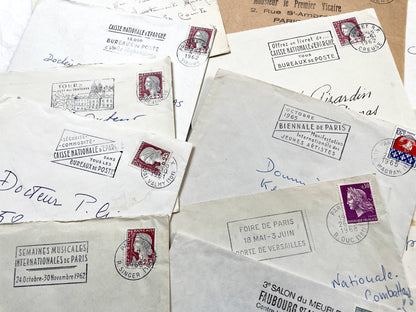 1960s - Lot of 20 Vintage French Envelopes – 1960s Ephemera for Junk Journals, Collage & Paper Crafts