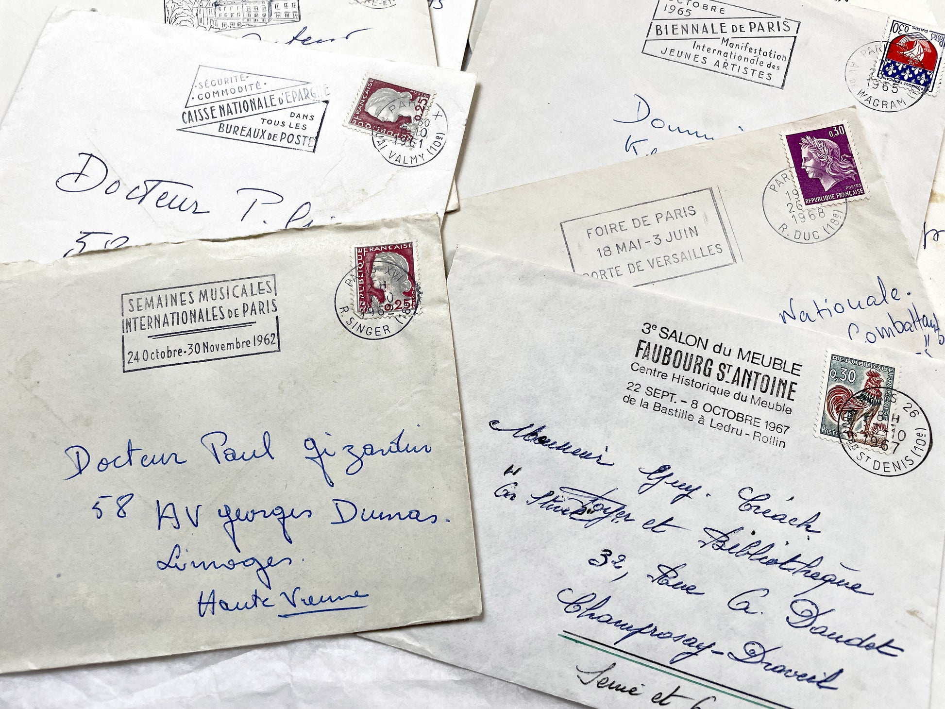 1960s - Lot of 20 Vintage French Envelopes – 1960s Ephemera for Junk Journals, Collage & Paper Crafts