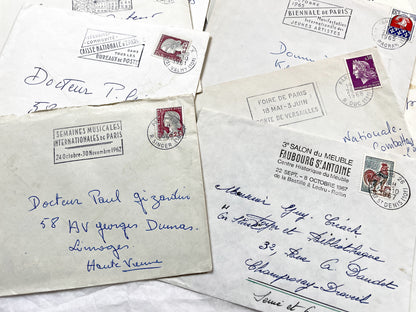 1960s - Lot of 20 Vintage French Envelopes – 1960s Ephemera for Junk Journals, Collage & Paper Crafts
