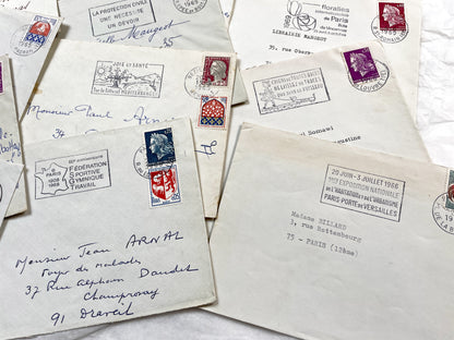 1960s - Lot of 20 Vintage French Envelopes – 1960s Ephemera for Junk Journals, Collage & Paper Crafts