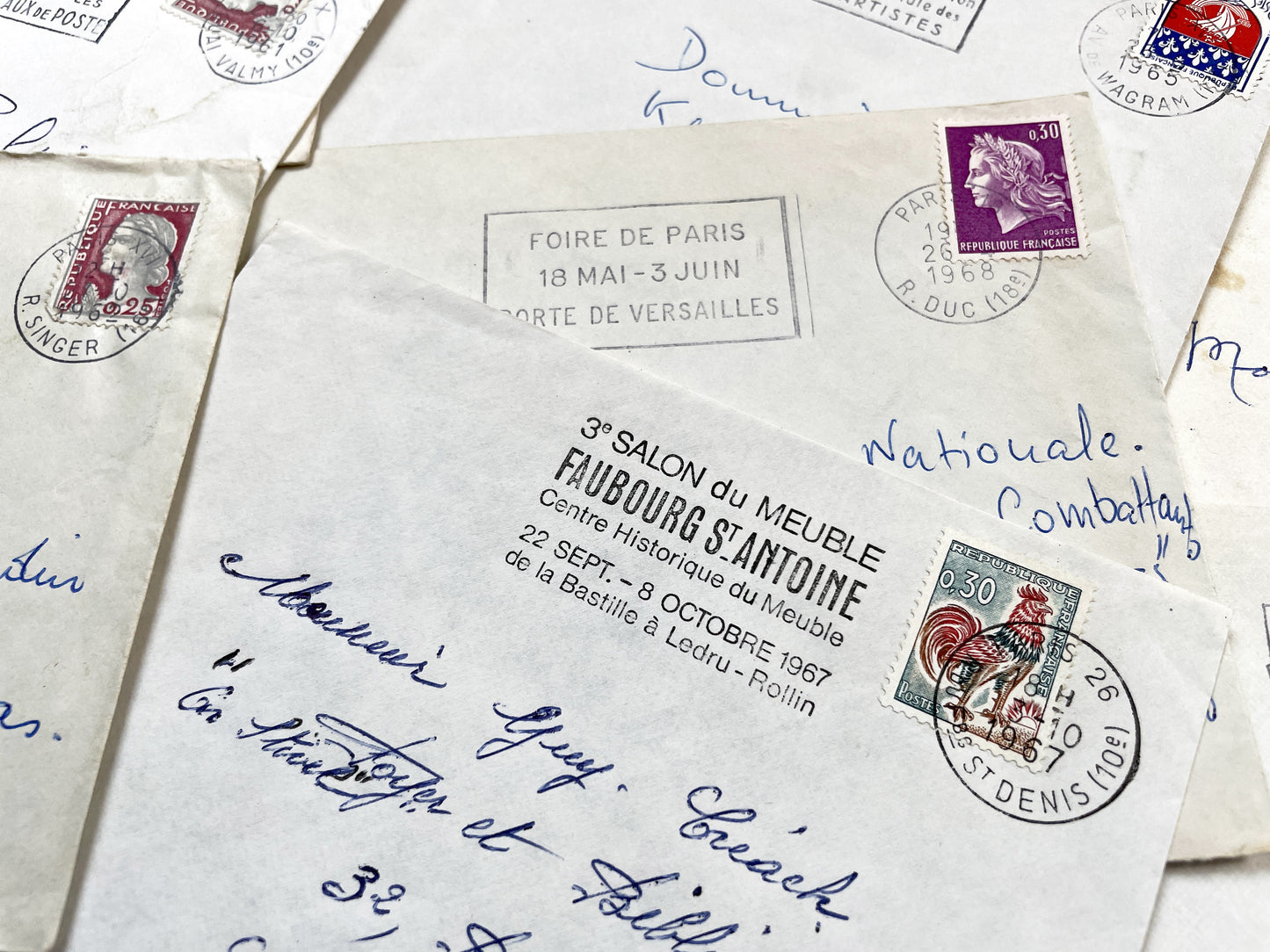 1960s - Lot of 20 Vintage French Envelopes – 1960s Ephemera for Junk Journals, Collage & Paper Crafts