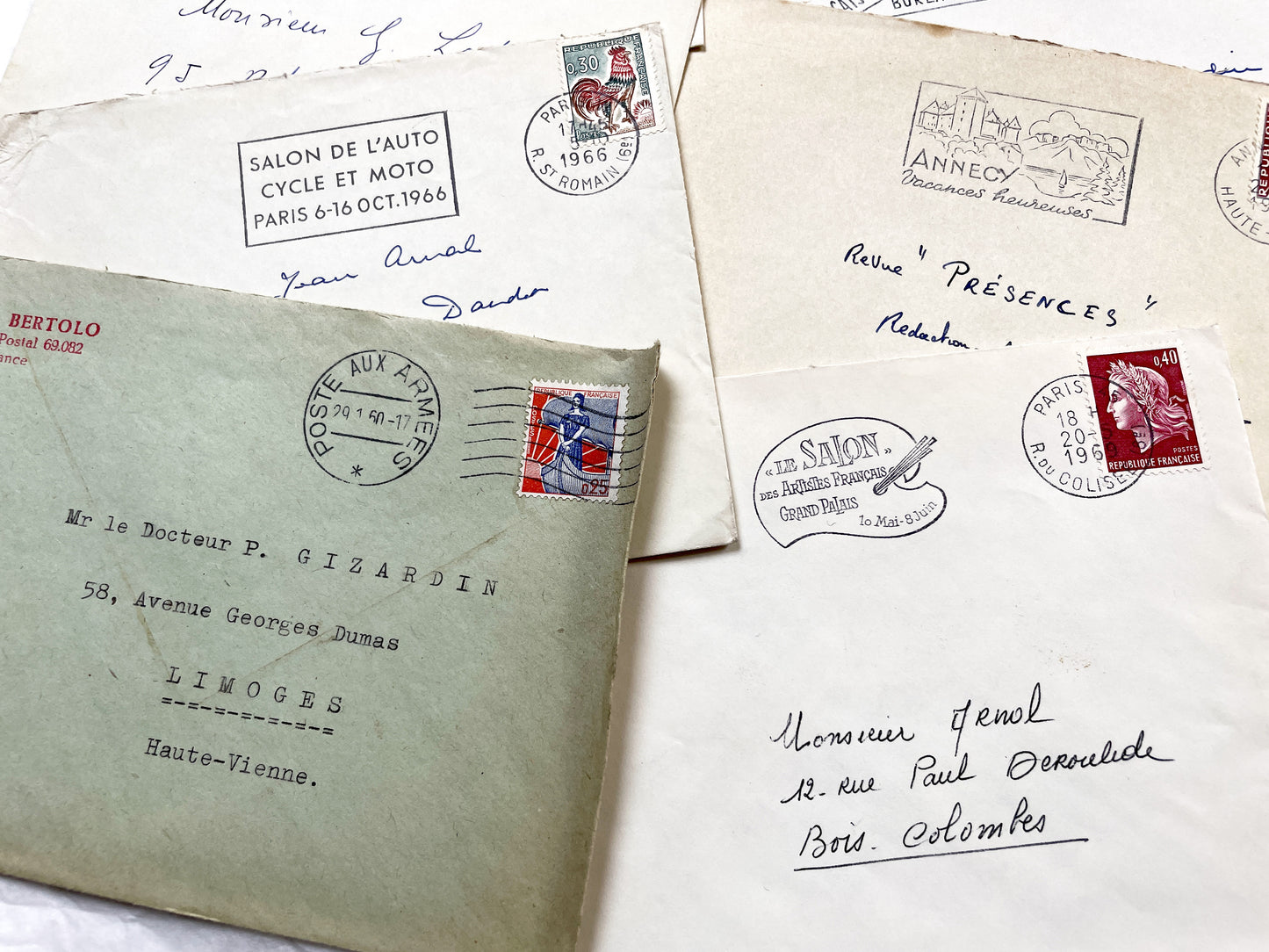 1960s - Lot of 20 Vintage French Envelopes – 1960s Ephemera for Junk Journals, Collage & Paper Crafts