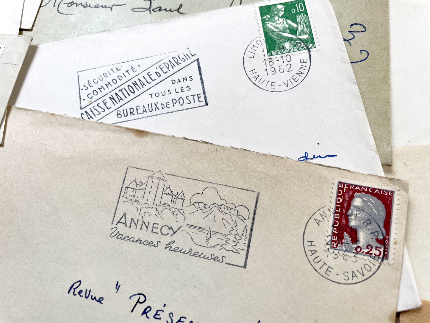 1960s - Lot of 20 Vintage French Envelopes – 1960s Ephemera for Junk Journals, Collage & Paper Crafts