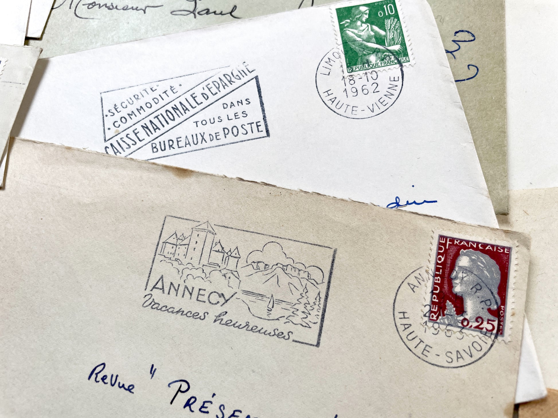 1960s - Lot of 20 Vintage French Envelopes – 1960s Ephemera for Junk Journals, Collage & Paper Crafts