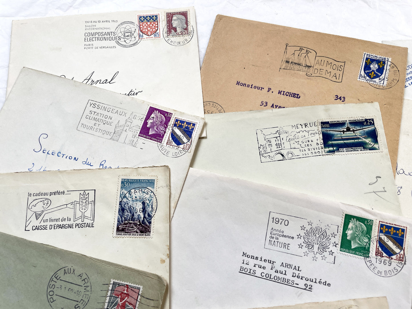 1960s - Lot of 20 Vintage French Envelopes – 1960s Ephemera for Junk Journals, Collage & Paper Crafts