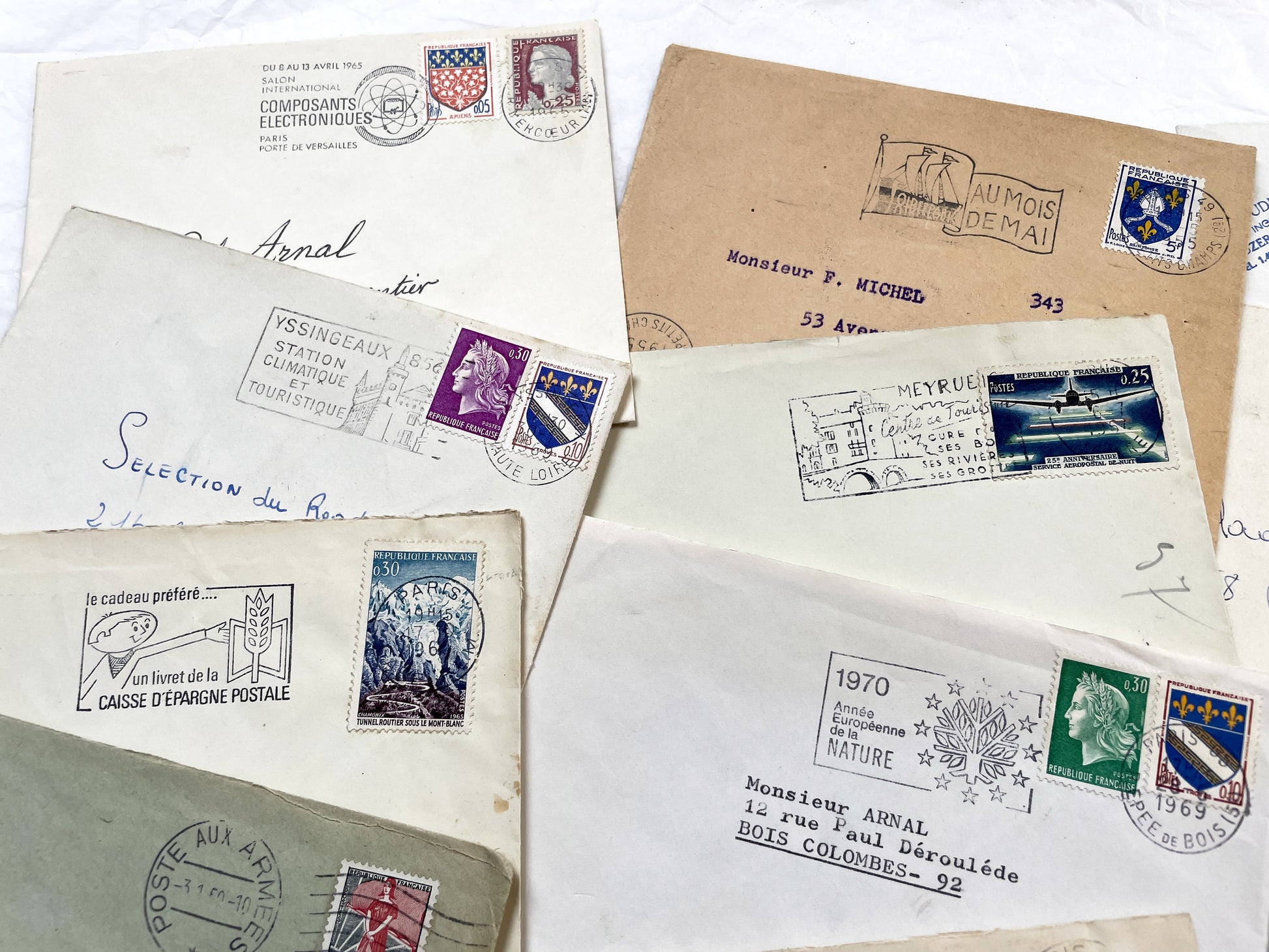 1960s - Lot of 20 Vintage French Envelopes – 1960s Ephemera for Junk Journals, Collage & Paper Crafts