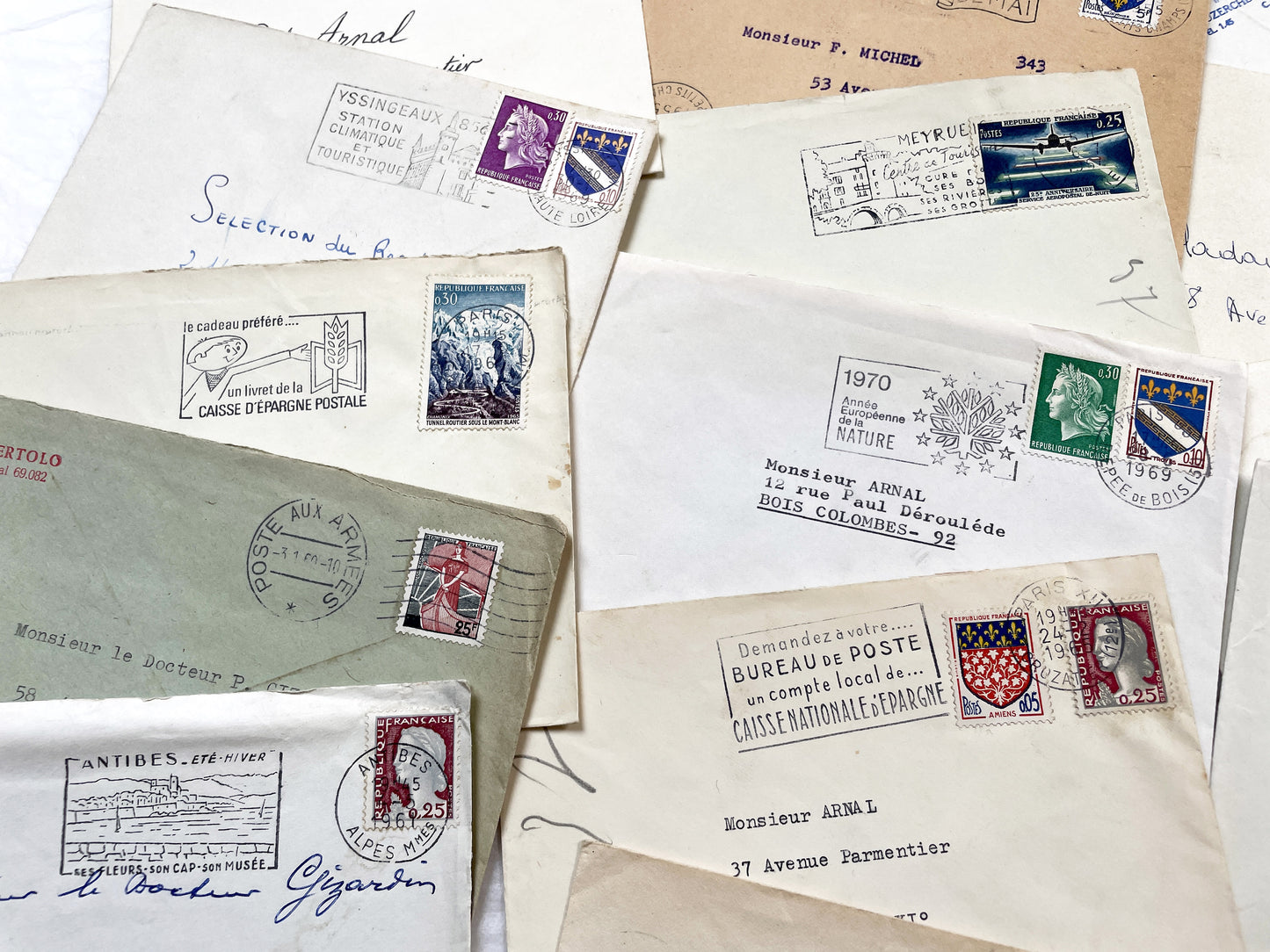 1960s - Lot of 20 Vintage French Envelopes – 1960s Ephemera for Junk Journals, Collage & Paper Crafts