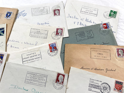 1960s - Lot of 20 Vintage French Envelopes – 1960s Ephemera for Junk Journals, Collage & Paper Crafts
