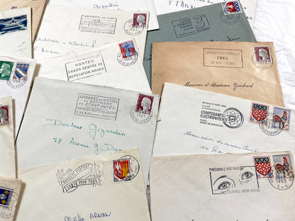 1960s - Lot of 20 Vintage French Envelopes – 1960s Ephemera for Junk Journals, Collage & Paper Crafts