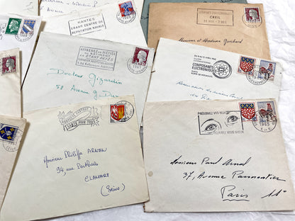 1960s - Lot of 20 Vintage French Envelopes – 1960s Ephemera for Junk Journals, Collage & Paper Crafts