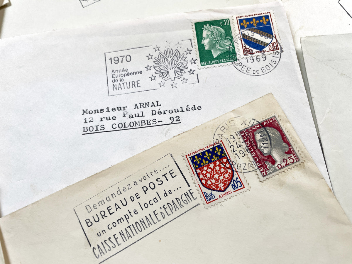 1960s - Lot of 20 Vintage French Envelopes – 1960s Ephemera for Junk Journals, Collage & Paper Crafts