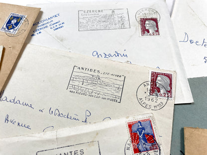1960s - Lot of 20 Vintage French Envelopes – 1960s Ephemera for Junk Journals, Collage & Paper Crafts