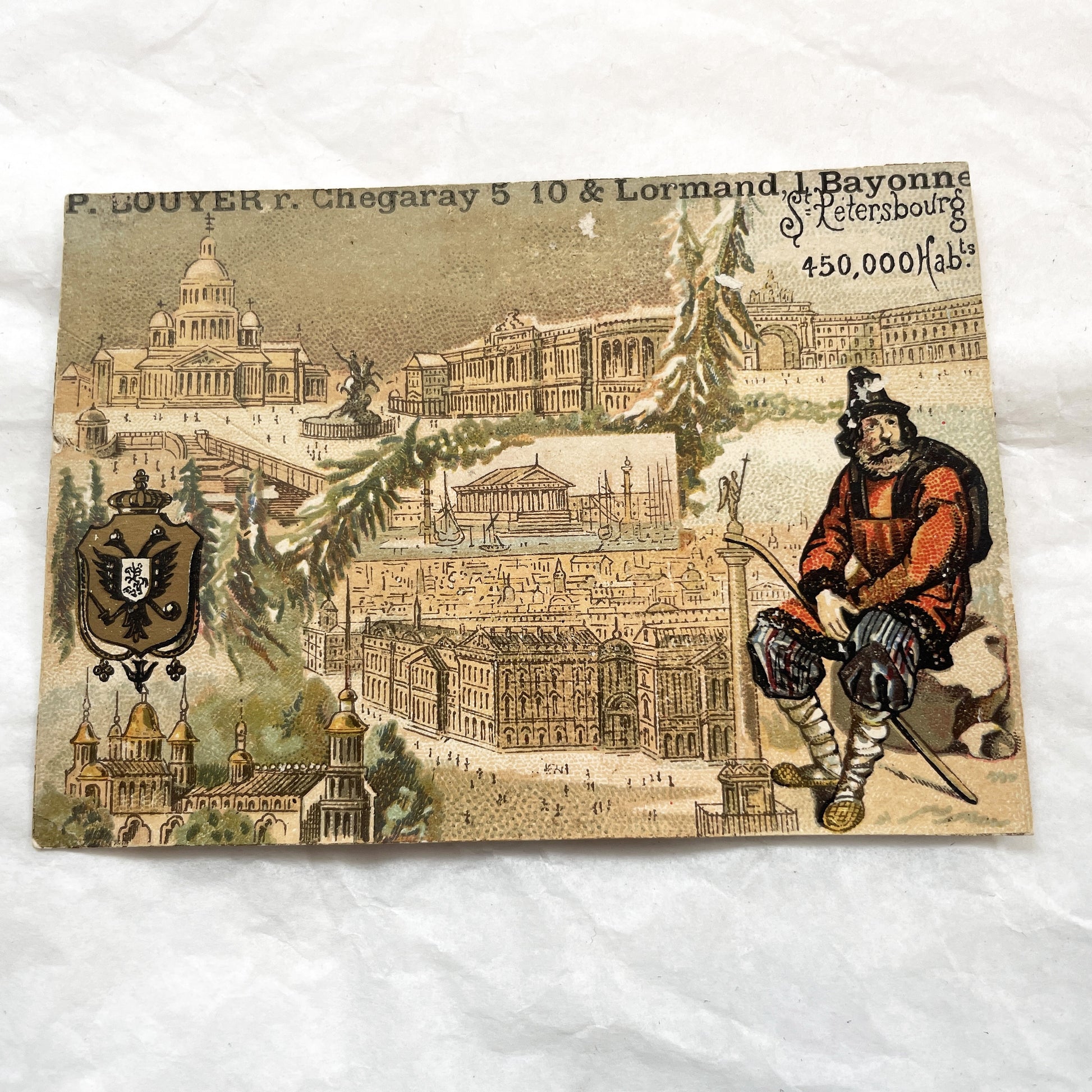 Late 19th - Antique French Chromo Cards - European City Souvenir Collection - Rome Brussels Madrid St Petersburg Geneva - Trade Card