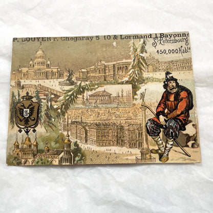 Late 19th - Antique French Chromo Cards - European City Souvenir Collection - Rome Brussels Madrid St Petersburg Geneva - Trade Card