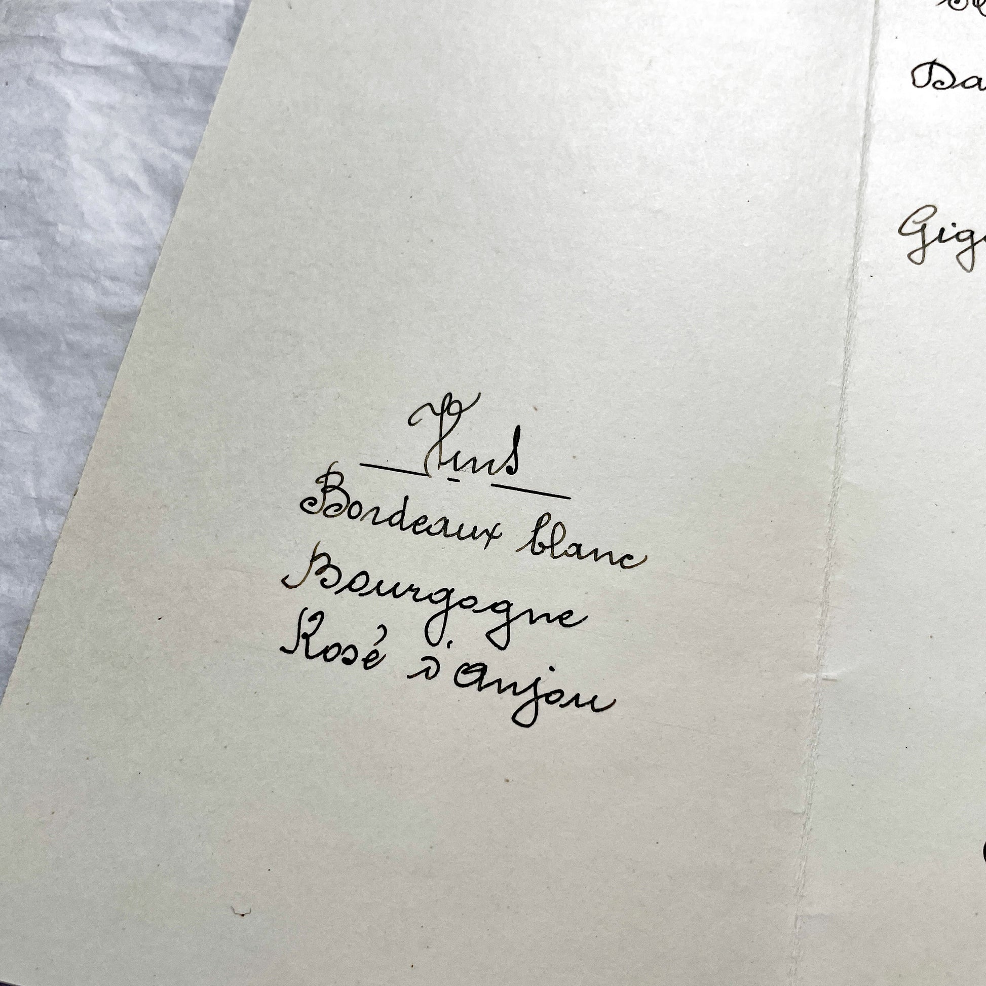 1950s - Vintage French Wedding Menu - 1954 Marriage Celebration - Gilberte & Julien - Original Collectible Ephemera