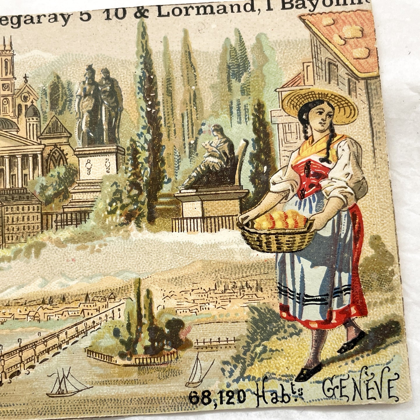 Late 19th - Antique French Chromo Cards - European City Souvenir Collection - Rome Brussels Madrid St Petersburg Geneva - Trade Card