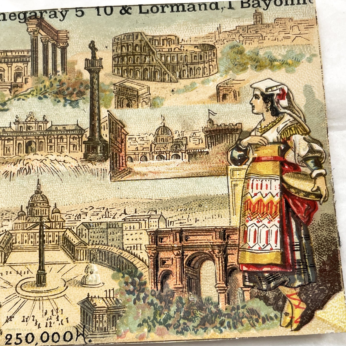 Late 19th - Antique French Chromo Cards - European City Souvenir Collection - Rome Brussels Madrid St Petersburg Geneva - Trade Card