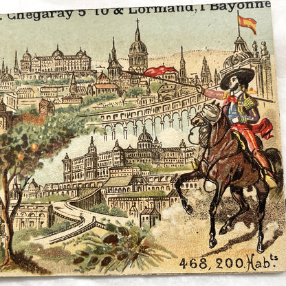 Late 19th - Antique French Chromo Cards - European City Souvenir Collection - Rome Brussels Madrid St Petersburg Geneva - Trade Card